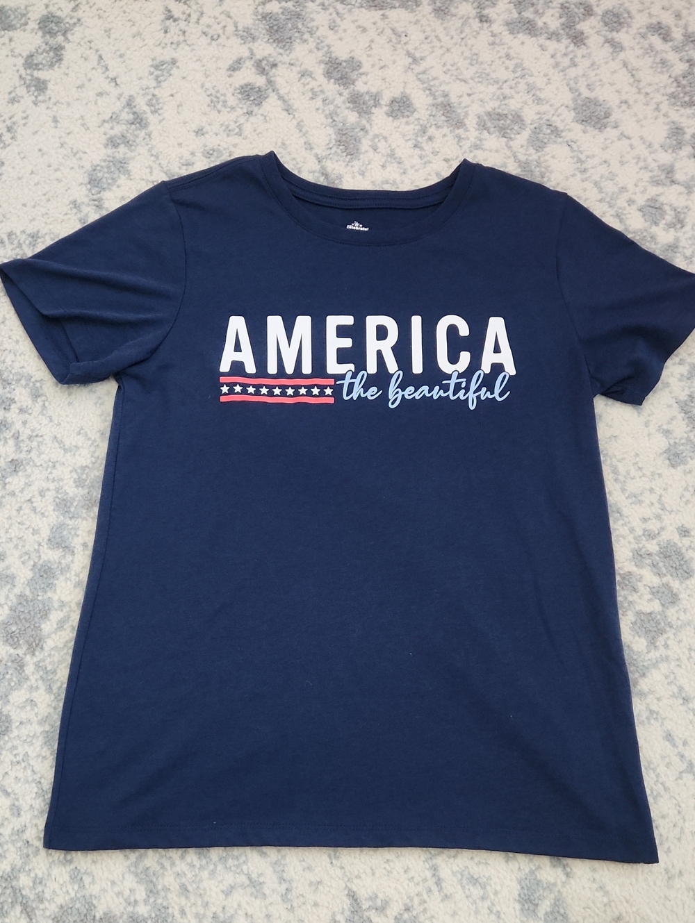 Girls Navy 'America the Beautiful' Graphic Tee